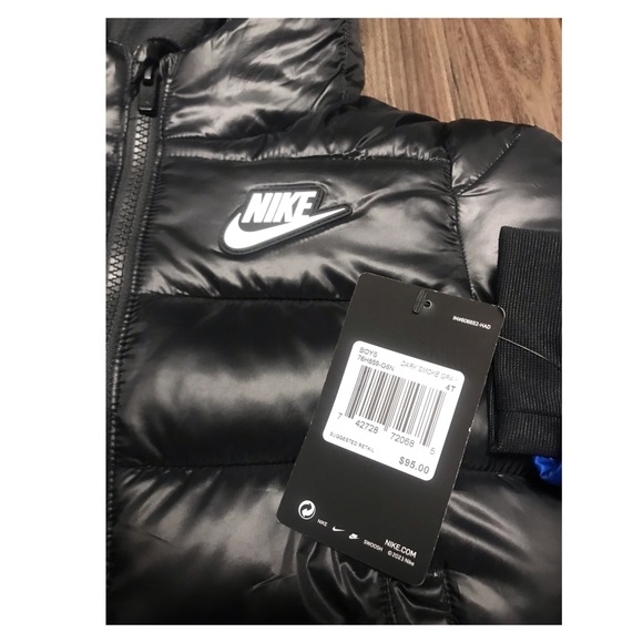 🚩SALE🚩 NIKE KIDS SHINY PUFFER COAT W/ Hood - Picture 3 of 3